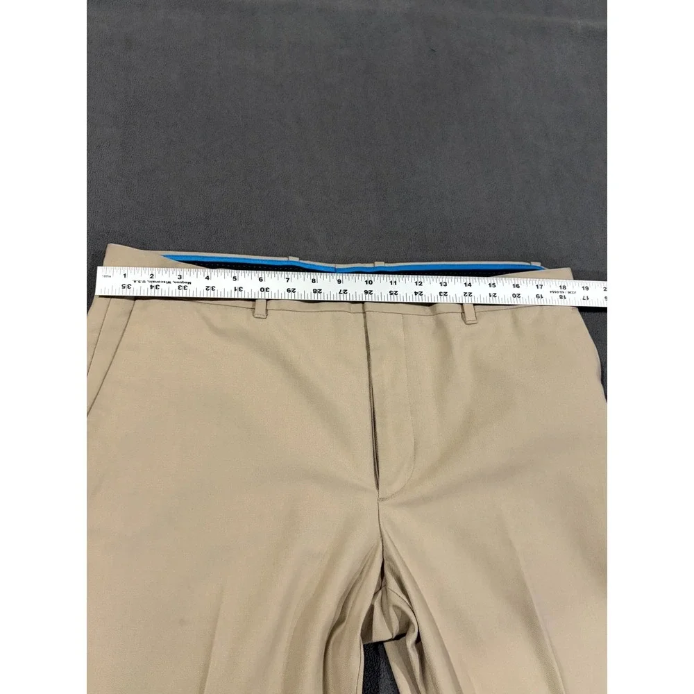 Axist Chino Pants Men 36x30 Beige Flat Front Mid Rise Straight Leg Slash Pockets